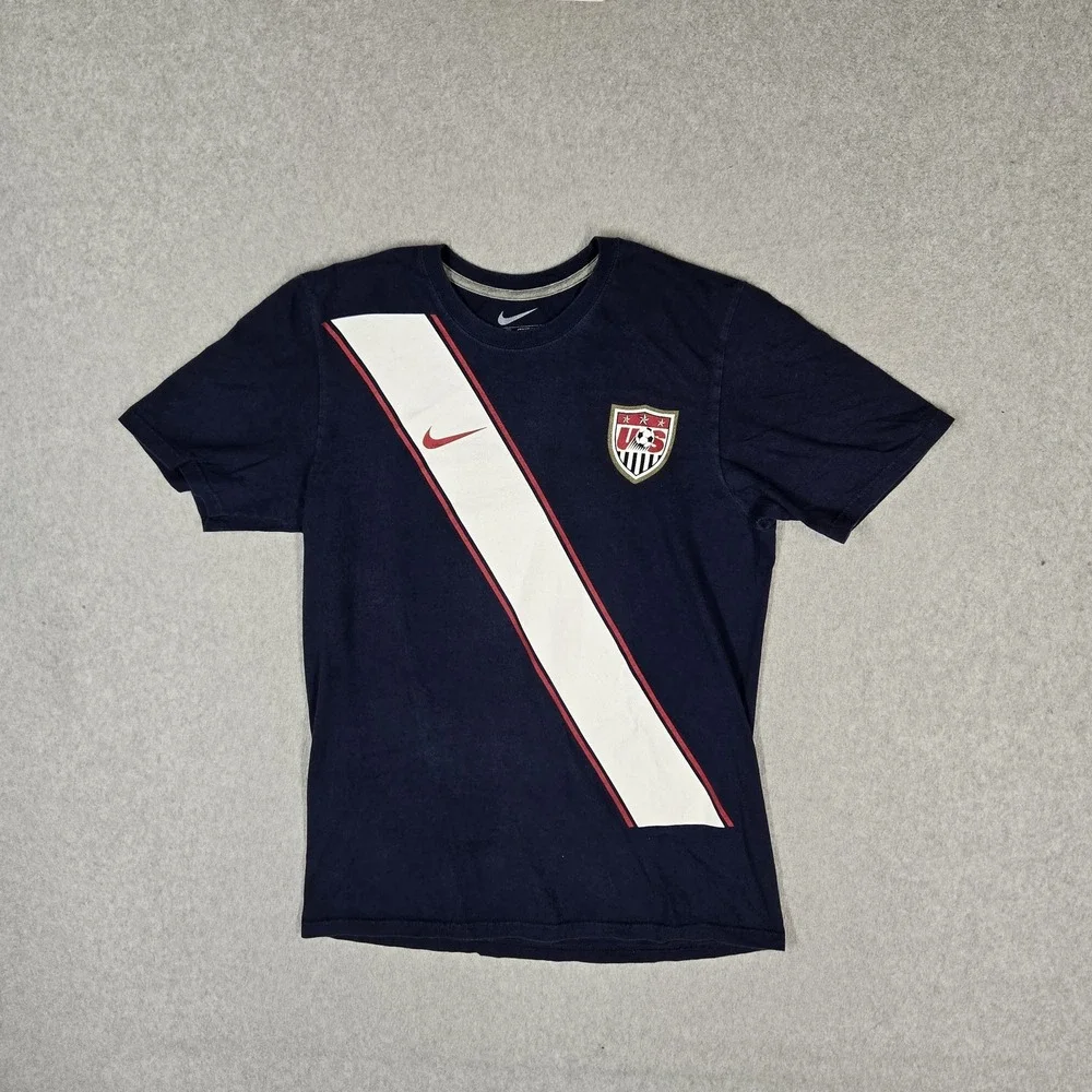 United States Soccer Men Men Shirt M Blue #10 Nike Swoosh Team Logo Graphic